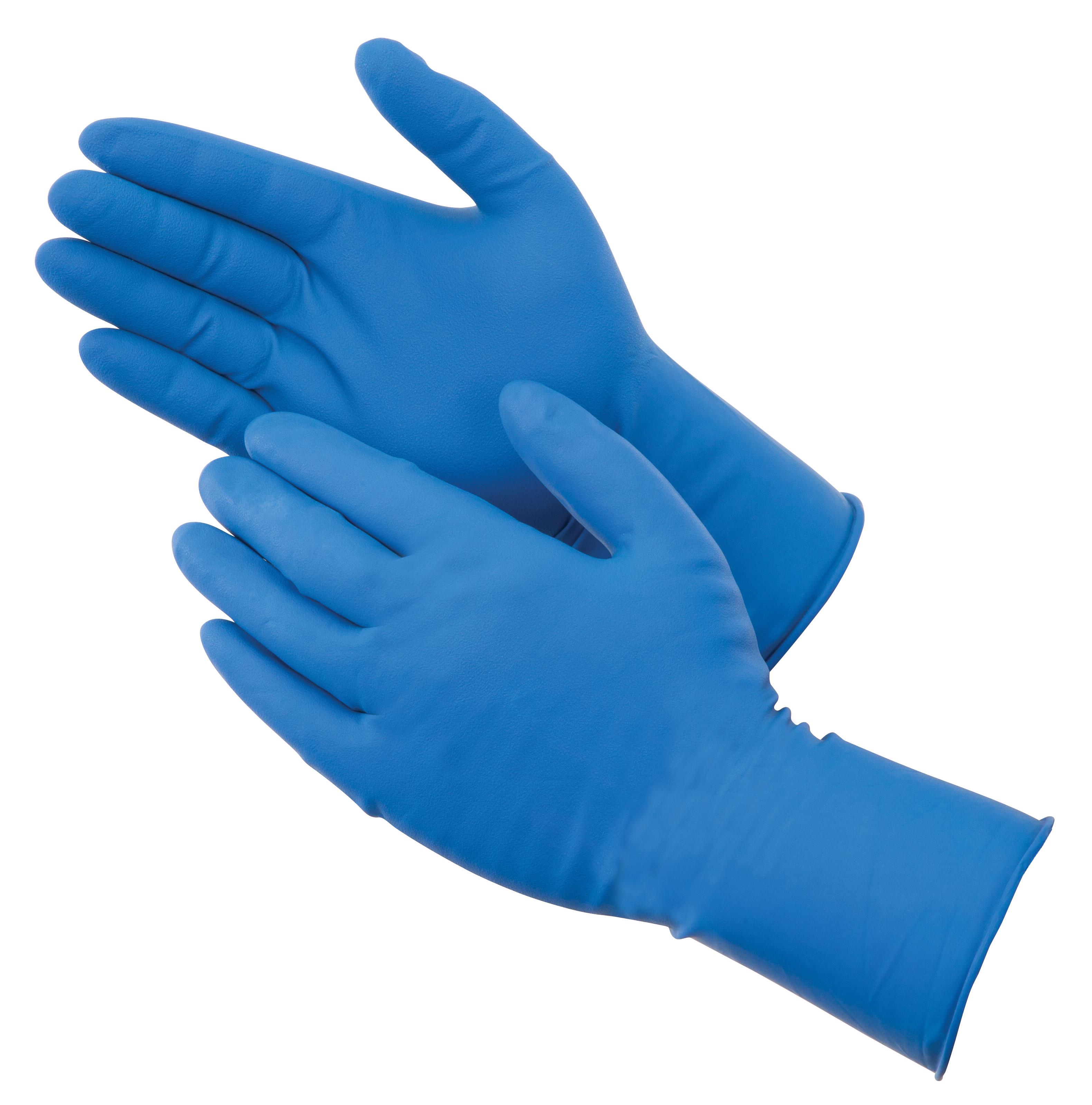 14 MIL POWDER FREE BLUE LATEX EXAM 50/BX - Tagged Gloves